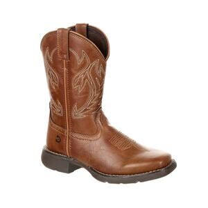 Durango Kid's Lil' Rodeo Western Cowboy Boots Brown Square Toe Boys Girls 3M